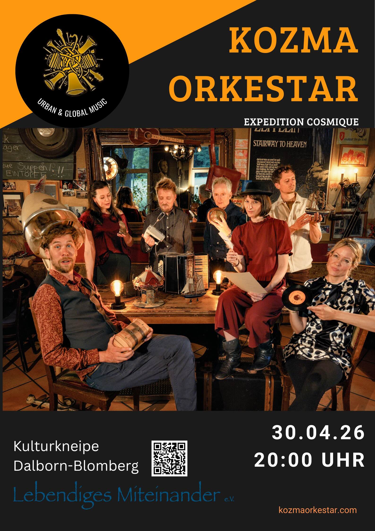 Konzert "Kozma Orkestar" - anschließend Tanz in den Mai